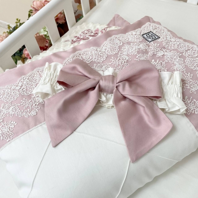 Paturica bebe din satin si tesatura minky Classic Roz (4)